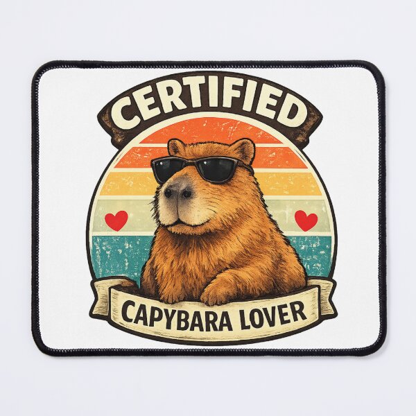 Item preview, Certified Capybara Lover Vintage Retro Capybara Sunglasses Design designed and sold by AnanthDesign.