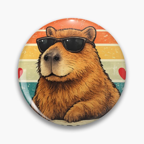 Item preview, Certified Capybara Lover Vintage Retro Capybara Sunglasses Design designed and sold by AnanthDesign.