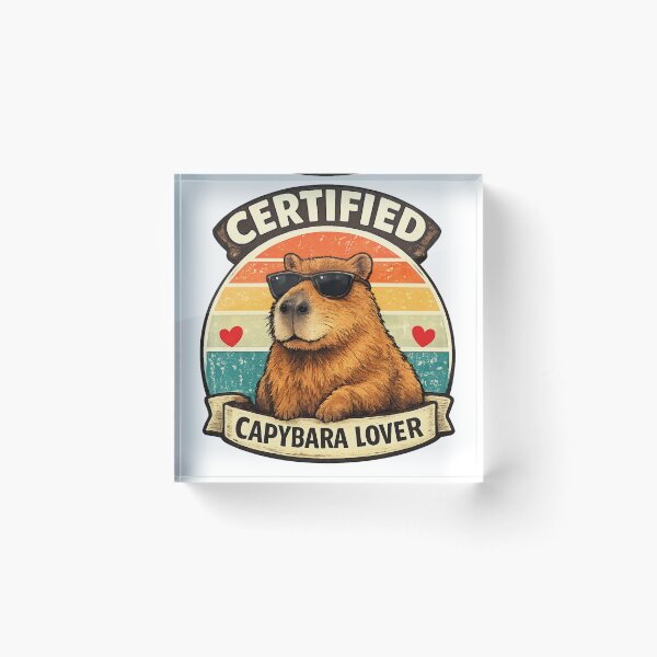 Item preview, Certified Capybara Lover Vintage Retro Capybara Sunglasses Design designed and sold by AnanthDesign.