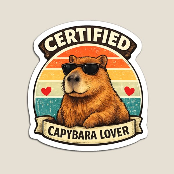 Item preview, Certified Capybara Lover Vintage Retro Capybara Sunglasses Design designed and sold by AnanthDesign.