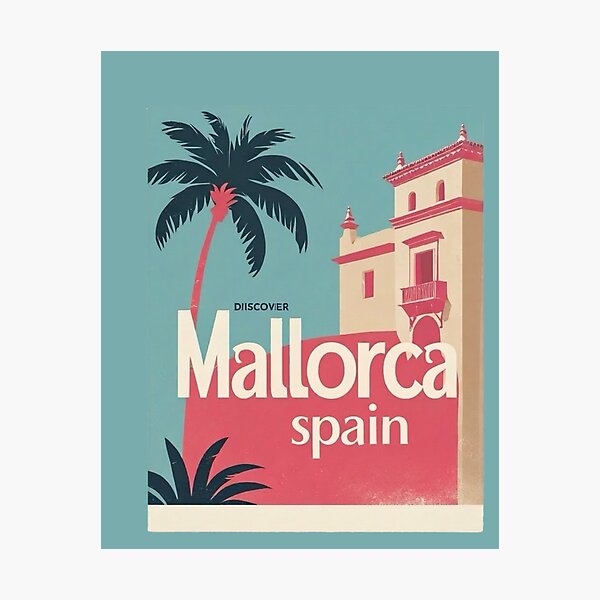 Item preview, Mallorca Spain Travel Poster Mediterranean Coastal Wall Art Island Vacation Print designed and sold by Eclipse 3699.