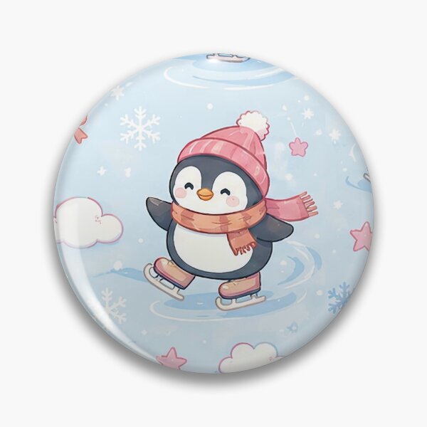 Artikelvorschau, Pinguin liebt Schlittschuhlaufen Kawaii-Muster entworfen und verkauft von Soft Berry Studio.