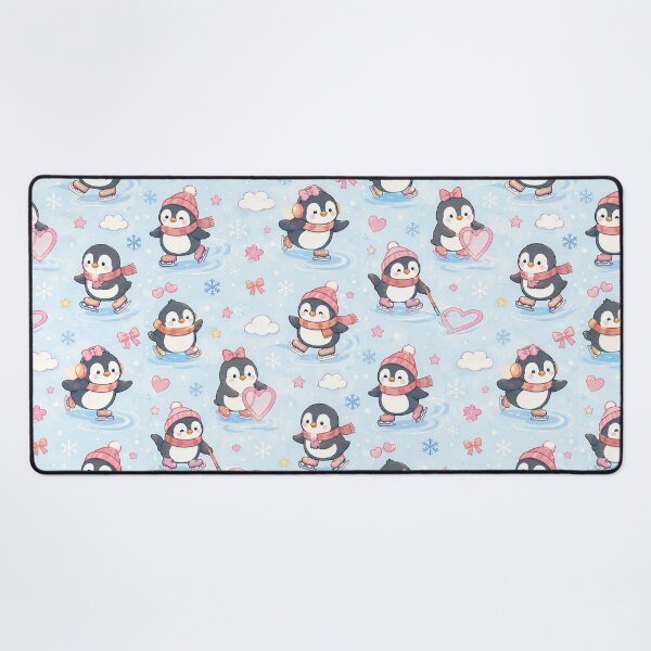Artikelvorschau, Pinguin liebt Schlittschuhlaufen Kawaii-Muster entworfen und verkauft von Soft Berry Studio.