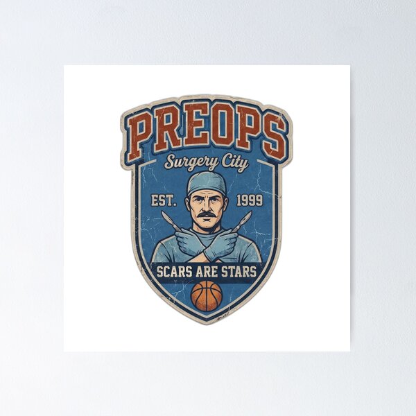 Item preview, Preops Surgery City Vintage Basketball Mascot designed and sold by JBX Design.