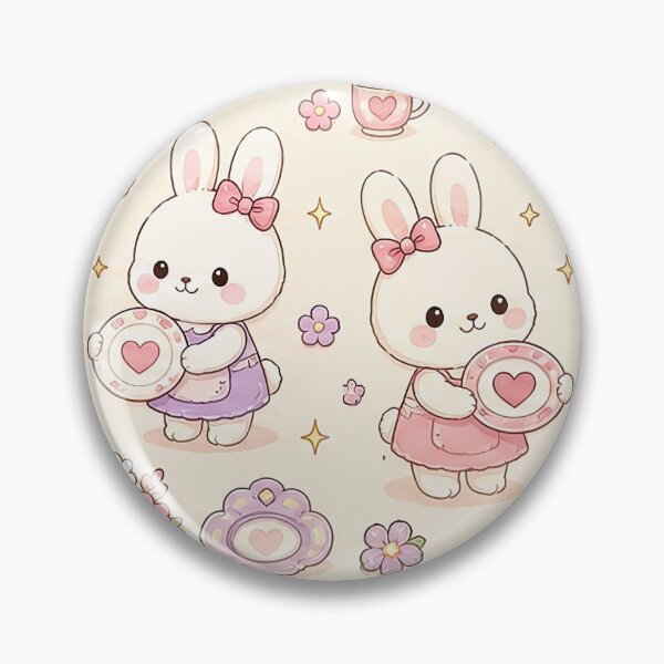 Item preview, Bunny Heart Cupboard Kawaii Pattern designed and sold by Soft Berry Studio.