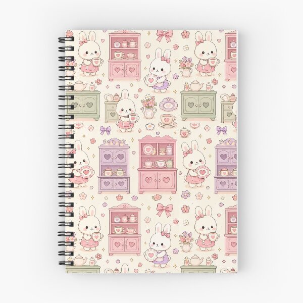 Item preview, Bunny Heart Cupboard Kawaii Pattern designed and sold by Soft Berry Studio.