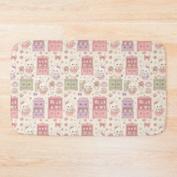 Item preview, Bunny Heart Cupboard Kawaii Pattern designed and sold by Soft Berry Studio.