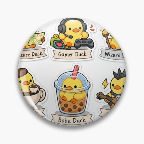 Item preview, Tiny Duck Characters – Cute Micro‑Niche Sticker Pack designed and sold by EclecticGarage.