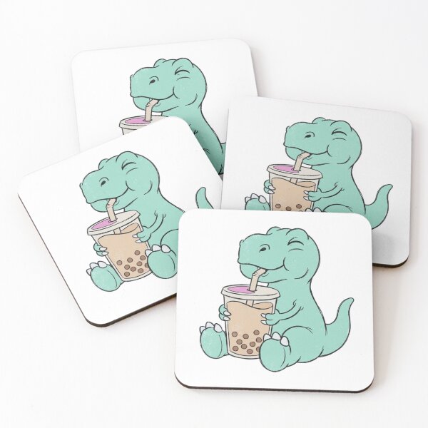 Item preview, T-Rex Drinking Boba Milk Tea with Tiny Arms – 1930s Rubberhose Cartoon Distressed Illustration designed and sold by OnPointOutfits.