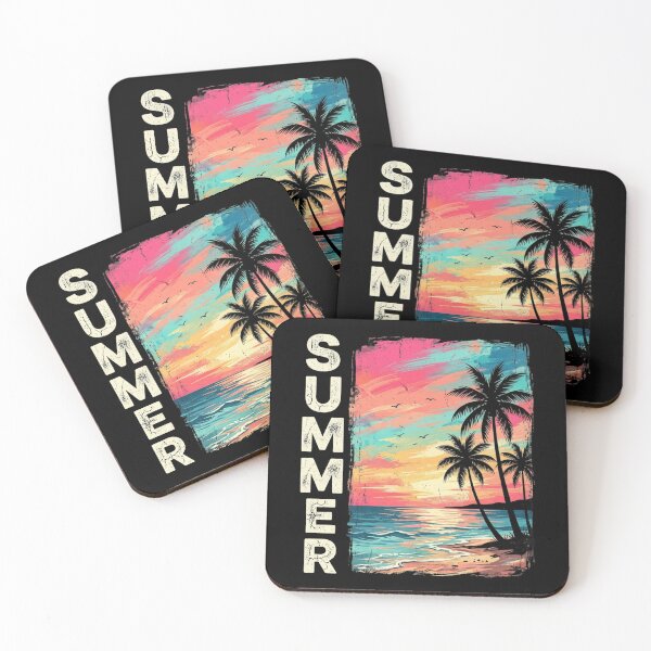Item preview, Summer Sunset Beach Retro Distressed Palm Trees Vintage T-Shirt designed and sold by PACS0011.