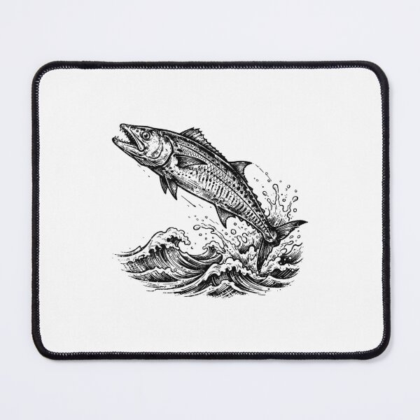 Item preview, Vintage Woodcut Spanish Mackerel Illustration designed and sold by DuckOddity.