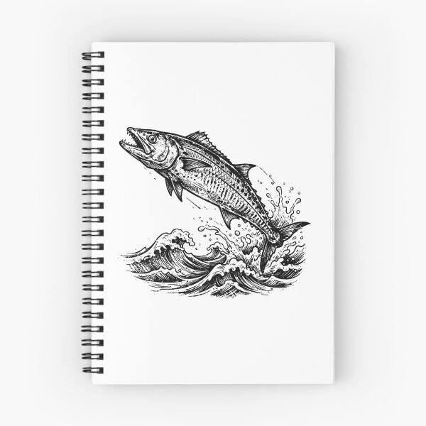 Item preview, Vintage Woodcut Spanish Mackerel Illustration designed and sold by DuckOddity.