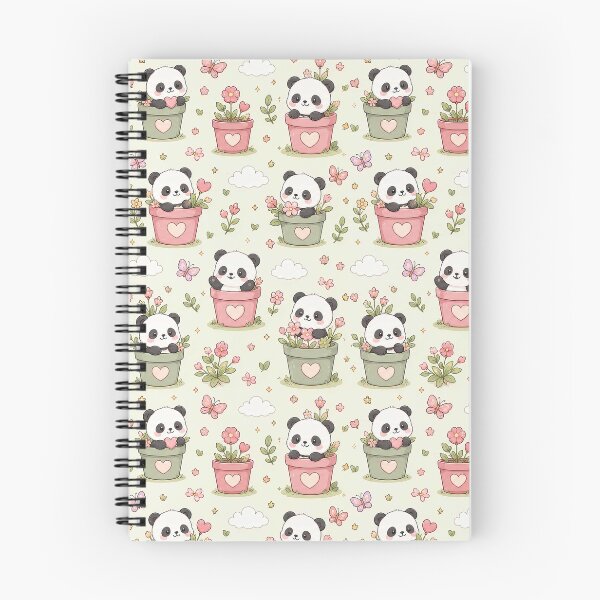 Item preview, Panda Heart Flower Pot Kawaii Pattern designed and sold by Soft Berry Studio.
