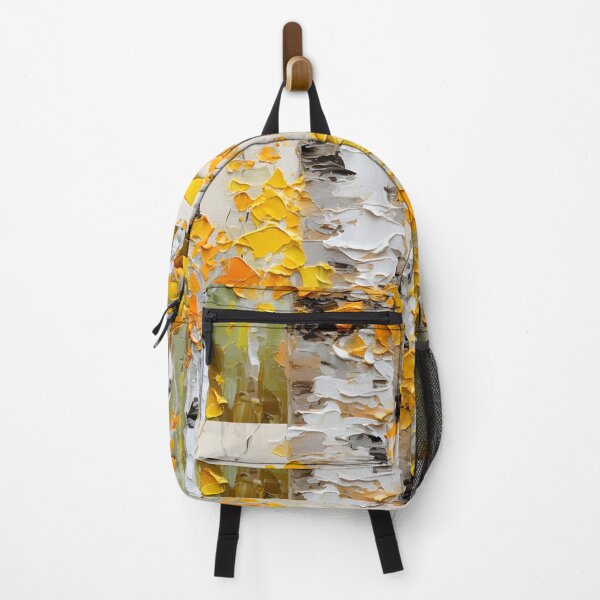 Item preview, Birch Trees, Falling Autumn Leaves, Impasto Digital Painting designed and sold by DEC02.