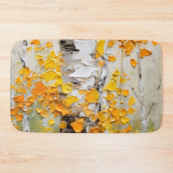 Item preview, Birch Trees, Falling Autumn Leaves, Impasto Digital Painting designed and sold by DEC02.