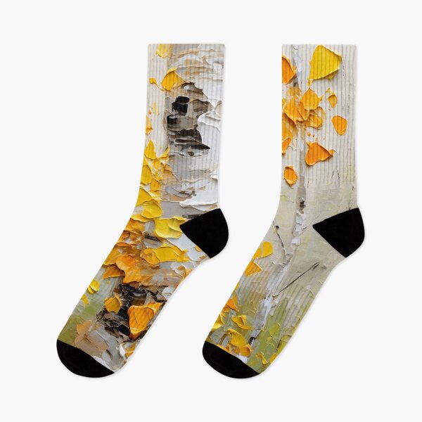 Item preview, Birch Trees, Falling Autumn Leaves, Impasto Digital Painting designed and sold by DEC02.