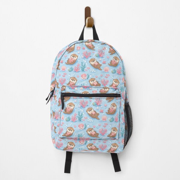Artikelvorschau, Otter Love Coral Garden Kawaii Muster entworfen und verkauft von Soft Berry Studio.