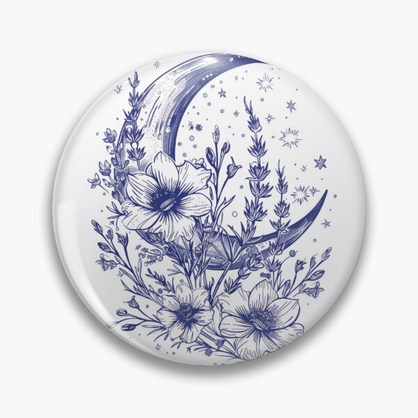 Item preview, Botanical Moon and Floral Illustration designed and sold by lunettebloom.
