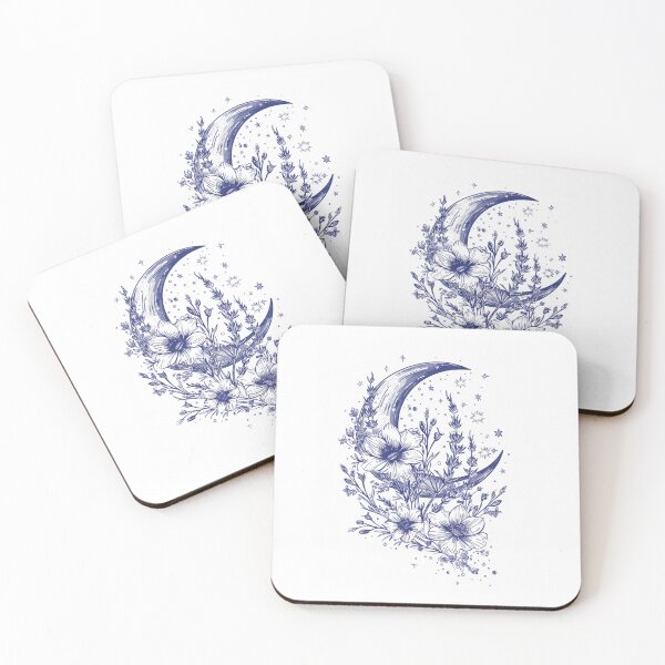 Item preview, Botanical Moon and Floral Illustration designed and sold by lunettebloom.
