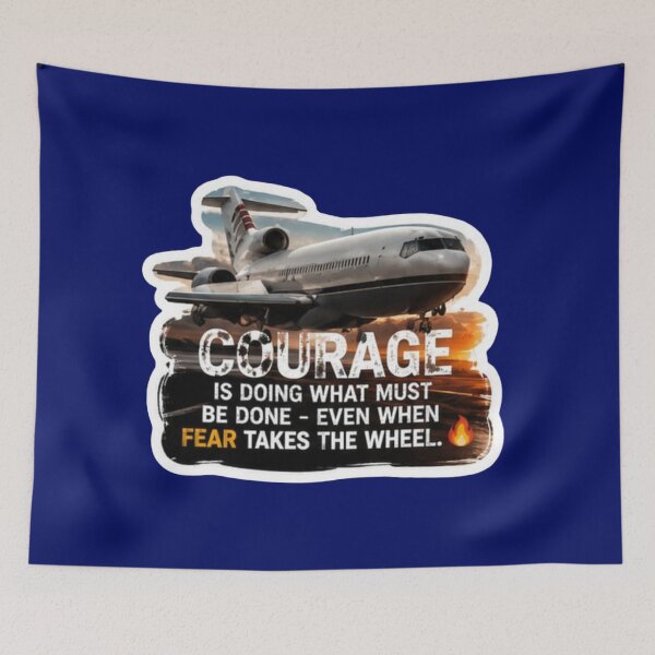 Item preview, Courage Is Doing What Must Be Done Airplane - Motivational Quote Sticker designed and sold by Scro-Ciob-Shop.