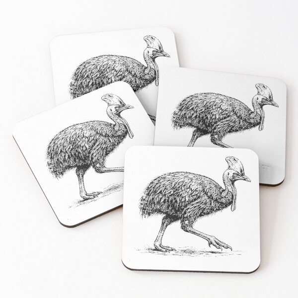 Item preview, Vintage Woodcut Cassowary Illustration designed and sold by DuckOddity.
