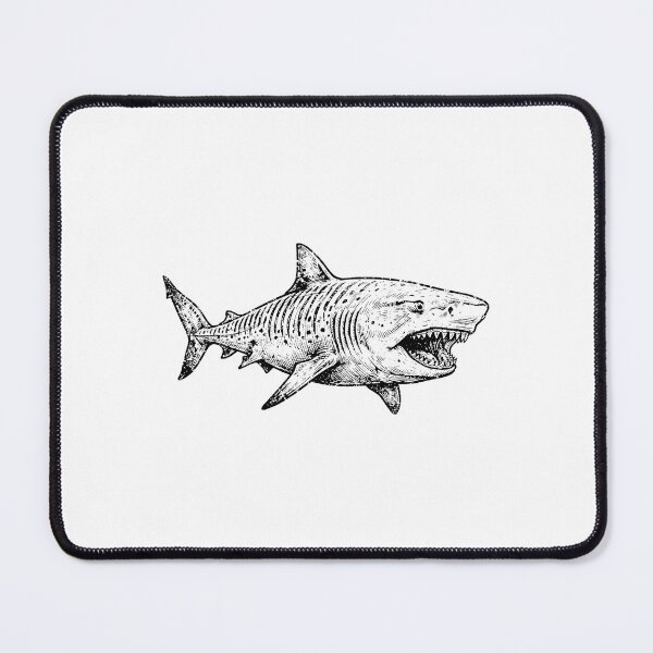 Item preview, Vintage Woodcut Tiger Shark Illustration designed and sold by DuckOddity.