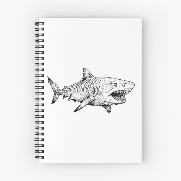 Item preview, Vintage Woodcut Tiger Shark Illustration designed and sold by DuckOddity.
