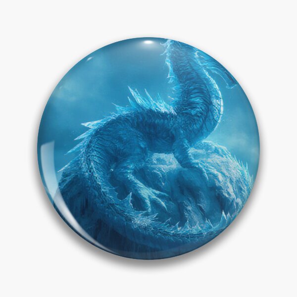 Artikelvorschau, Eisblauer Drache, zusammengerollt auf gefrorenem Felsen (Fantasy) entworfen und verkauft von StudioForge.