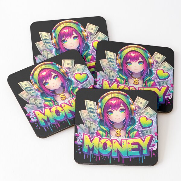 Item preview, Cash – Neon Money Queen Anime Girl designed and sold by bella-rosa87.