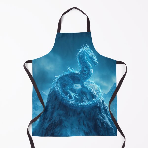 Item preview, Icy Blue Dragon Coiled on Frozen Rock Fantasy designed and sold by StudioForge.