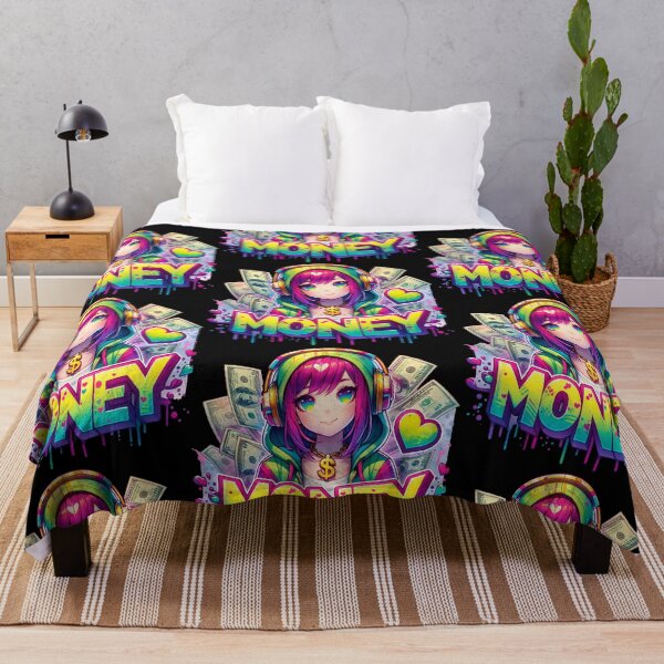 Item preview, Cash – Neon Money Queen Anime Girl designed and sold by bella-rosa87.