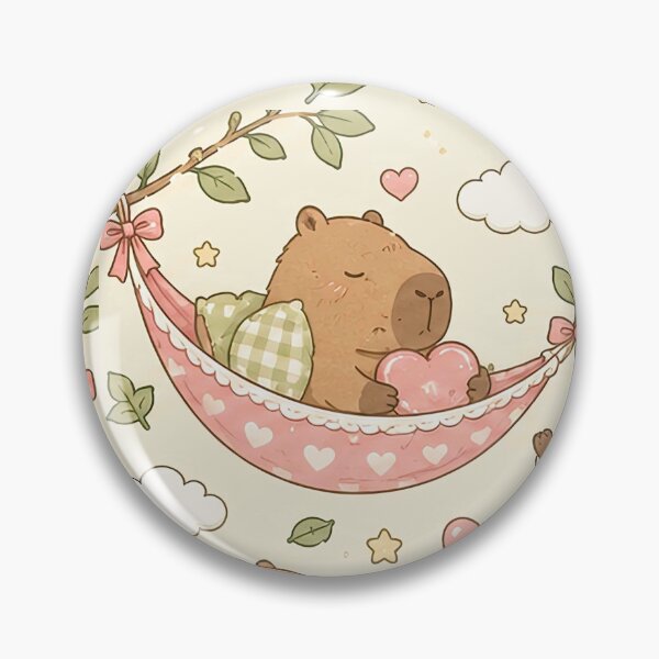 Item preview, Capybara Heart Hammock Kawaii Pattern designed and sold by Soft Berry Studio.