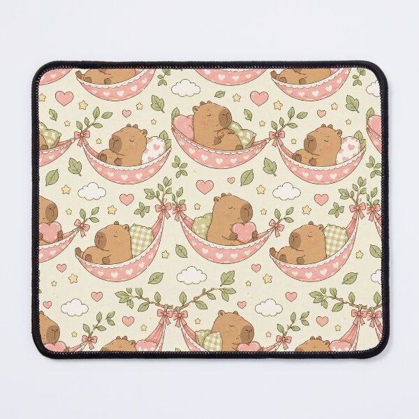 Item preview, Capybara Heart Hammock Kawaii Pattern designed and sold by Soft Berry Studio.