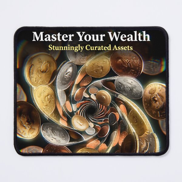 Item preview, Master Your Wealth Coin Vortex Poster: Fibonacci Spiral Currency Canvas designed and sold by Creative-RE.