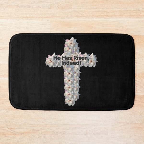 Item preview, He has risen Easter white rose cross designed and sold by gracehopelove.