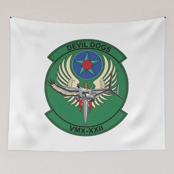 Item preview, USMC VMX-22 "Devil Dogs" Tiltrotor Operational Test Squadron Patch designed and sold by CharlieDesings.
