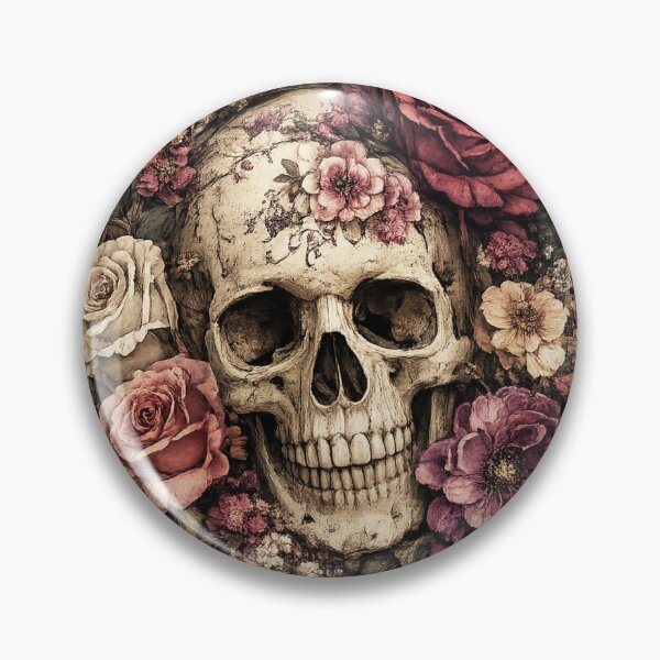 Item preview, Vintage Floral Skull – Gothic Botanical Skull with Roses and Flowers designed and sold by SP319.