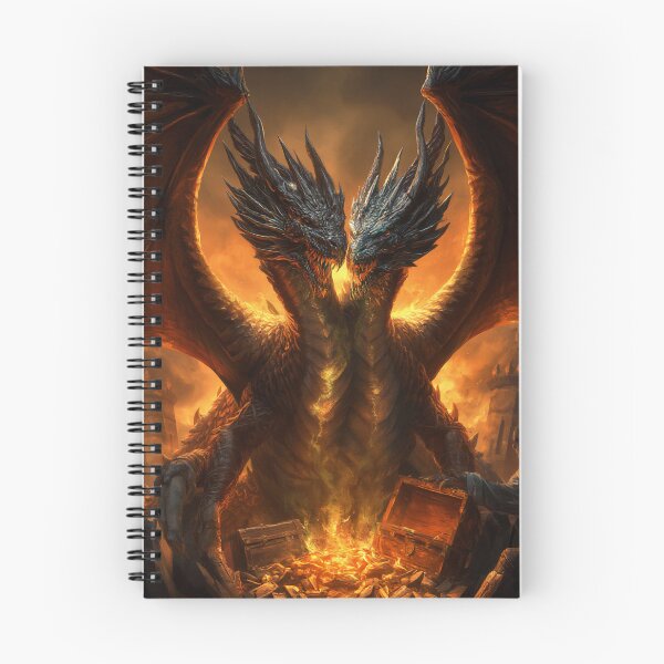 Item preview, Two-Headed Dragon Guarding Ancient Hoard Fantasy designed and sold by StudioForge.