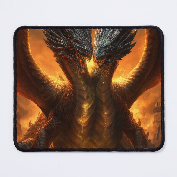 Item preview, Two-Headed Dragon Guarding Ancient Hoard Fantasy designed and sold by StudioForge.