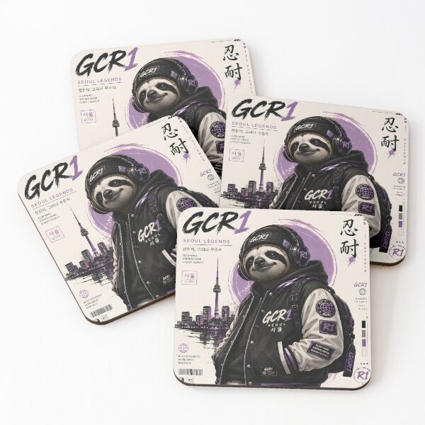 Item preview, GCR1 Seoul Legends Sloth Purple Urban Anime Mascot Graphic designed and sold by GCR1.