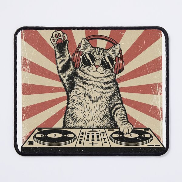 Item preview, Retro DJ Cat Shirt | Funny Disco Cat | Vintage Music Lover | Cool DJ Kitty Graphic Tee designed and sold by MS Pod Studio.