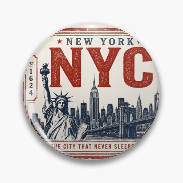 Item preview, NYC Vintage Travel Stamp | New York City Passport Style Design | Statue of Liberty Travel Sticker designed and sold by TulipsArtDesigns .