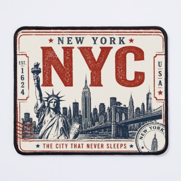 Item preview, NYC Vintage Travel Stamp | New York City Passport Style Design | Statue of Liberty Travel Sticker designed and sold by TulipsArtDesigns .