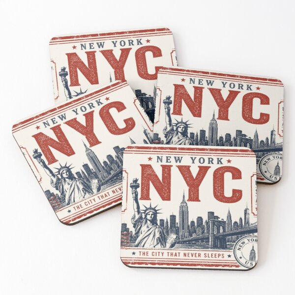Item preview, NYC Vintage Travel Stamp | New York City Passport Style Design | Statue of Liberty Travel Sticker designed and sold by TulipsArtDesigns .