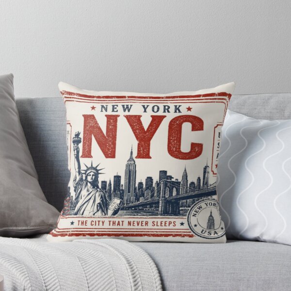 Item preview, NYC Vintage Travel Stamp | New York City Passport Style Design | Statue of Liberty Travel Sticker designed and sold by TulipsArtDesigns .