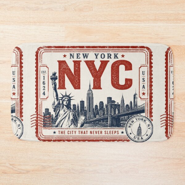 Item preview, NYC Vintage Travel Stamp | New York City Passport Style Design | Statue of Liberty Travel Sticker designed and sold by TulipsArtDesigns .