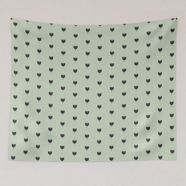 Item preview, Minimalist Black Tulip | Scandinavian Floral | Sage Green Aesthetic designed and sold by GemsAnatomy.