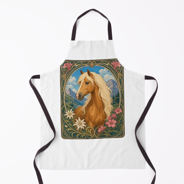 Item preview, Elegant Horse Art Nouveau Alpine Flowers Design designed and sold by AntiqueImages.