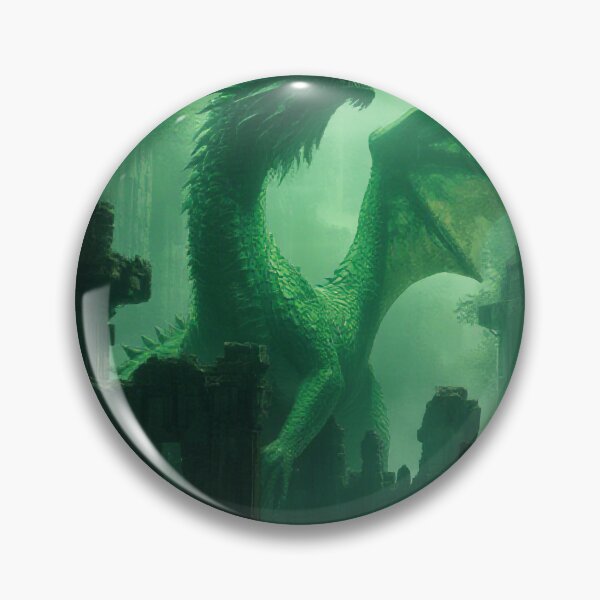 Item preview, Green Forest Dragon Among Ancient Trees Fantasy designed and sold by StudioForge.