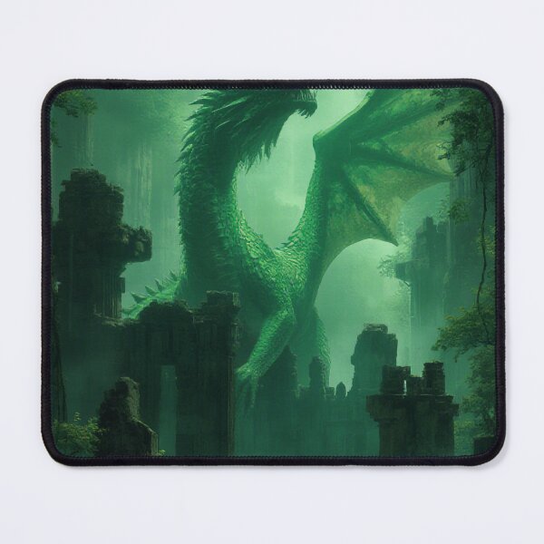Item preview, Green Forest Dragon Among Ancient Trees Fantasy designed and sold by StudioForge.
